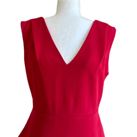 Metaphor Dress Tango Red Peplum Cut Out V-Neck Sleeveless Sheath Size 6 NEW - Picture 4 of 12